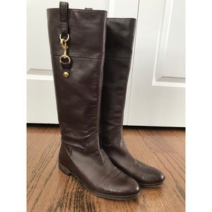 Brown leather COACH boots
